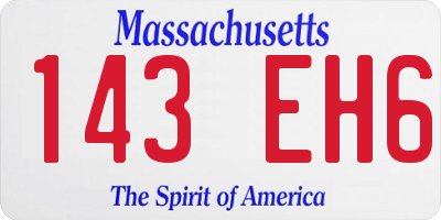 MA license plate 143EH6