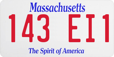 MA license plate 143EI1