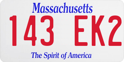 MA license plate 143EK2