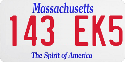 MA license plate 143EK5