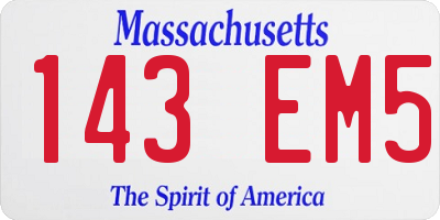 MA license plate 143EM5