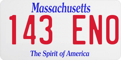 MA license plate 143EN0