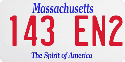 MA license plate 143EN2