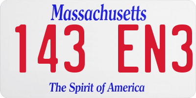 MA license plate 143EN3