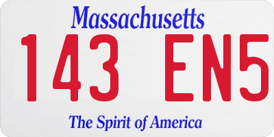 MA license plate 143EN5