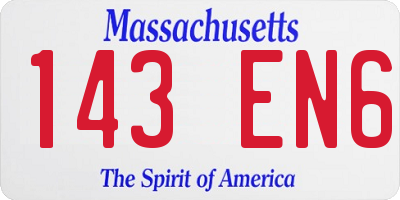 MA license plate 143EN6