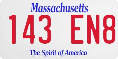 MA license plate 143EN8