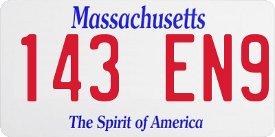 MA license plate 143EN9