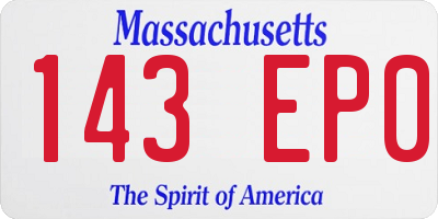 MA license plate 143EP0
