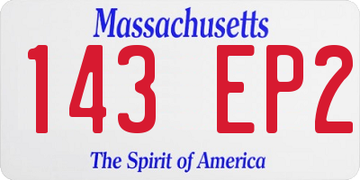 MA license plate 143EP2