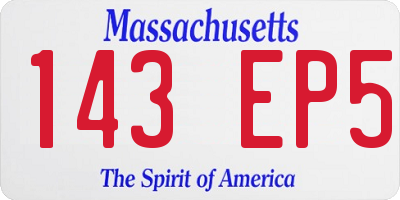 MA license plate 143EP5
