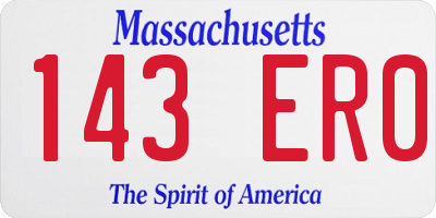 MA license plate 143ER0