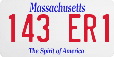 MA license plate 143ER1