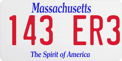 MA license plate 143ER3