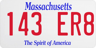 MA license plate 143ER8