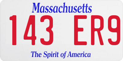 MA license plate 143ER9