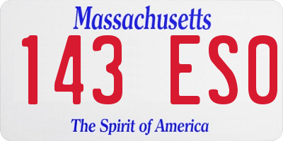 MA license plate 143ES0