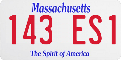 MA license plate 143ES1