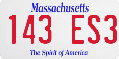 MA license plate 143ES3