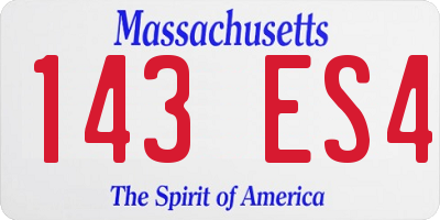 MA license plate 143ES4