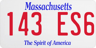 MA license plate 143ES6