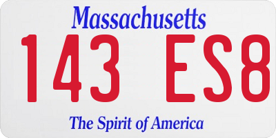 MA license plate 143ES8