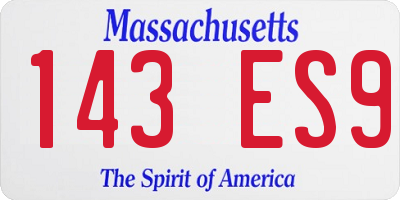MA license plate 143ES9