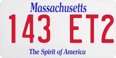 MA license plate 143ET2