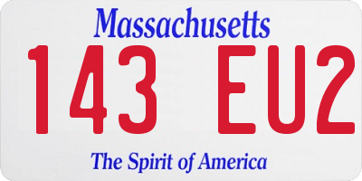 MA license plate 143EU2