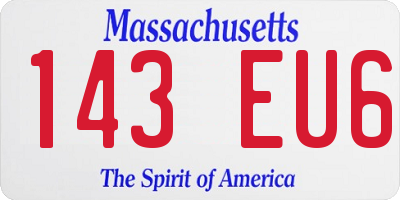 MA license plate 143EU6