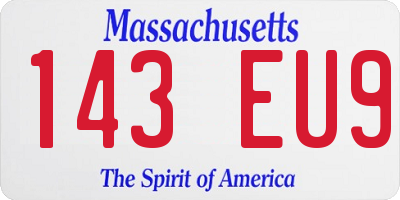 MA license plate 143EU9