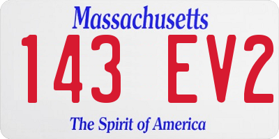 MA license plate 143EV2