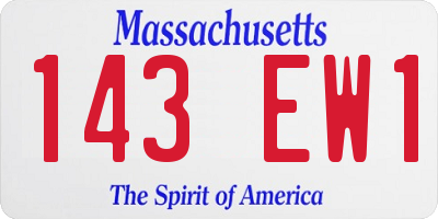 MA license plate 143EW1