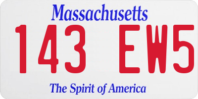 MA license plate 143EW5