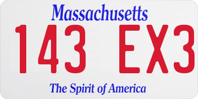 MA license plate 143EX3