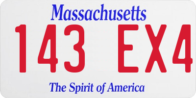 MA license plate 143EX4