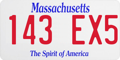 MA license plate 143EX5
