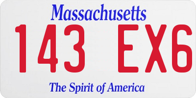 MA license plate 143EX6