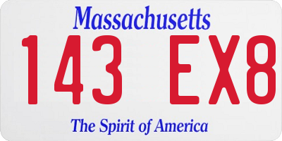 MA license plate 143EX8