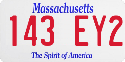 MA license plate 143EY2