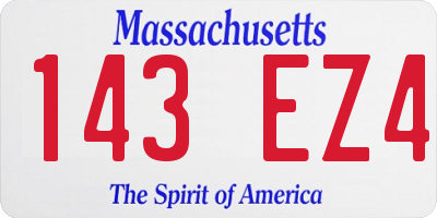 MA license plate 143EZ4