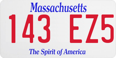 MA license plate 143EZ5