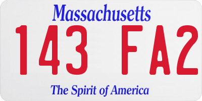 MA license plate 143FA2