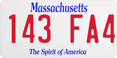 MA license plate 143FA4
