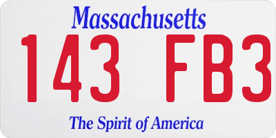 MA license plate 143FB3