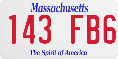 MA license plate 143FB6