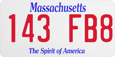 MA license plate 143FB8