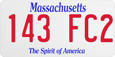 MA license plate 143FC2