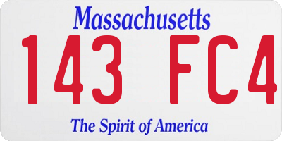 MA license plate 143FC4