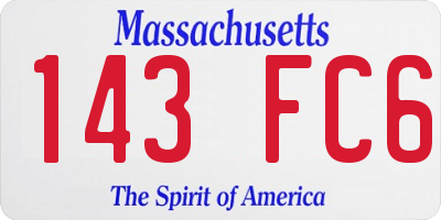 MA license plate 143FC6